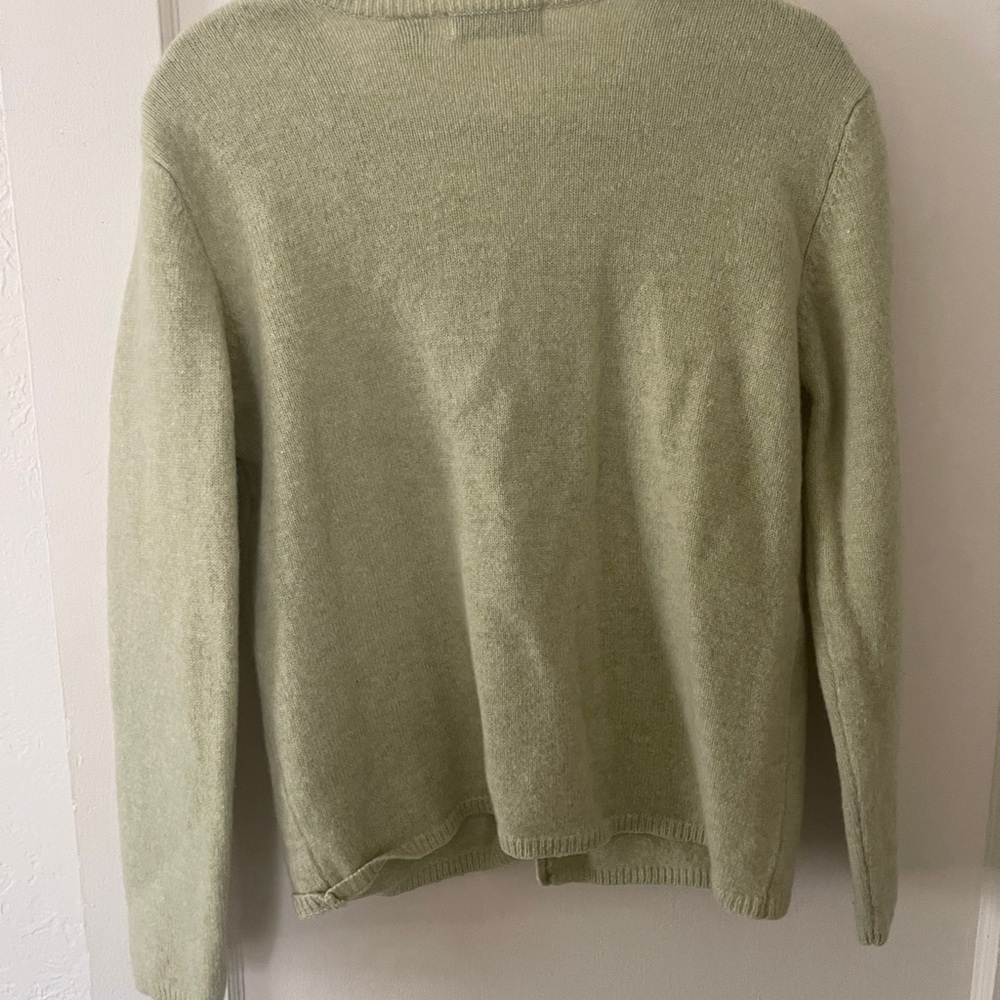 Vintage Old Navy 100% lambs wool light green button cardigan woman’s large - Picture 7 of 7